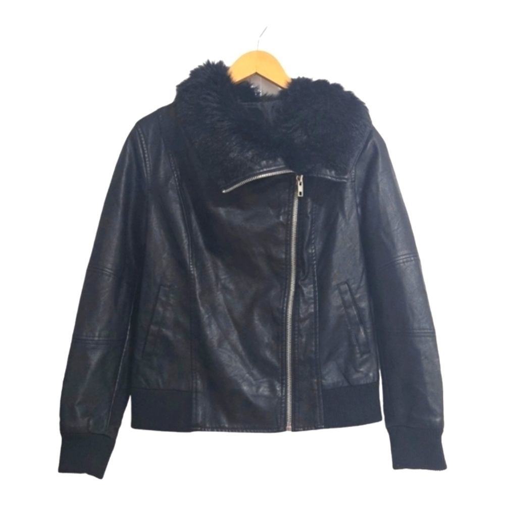 New Look Faux Leather Womens Moto Jacket Size US 14